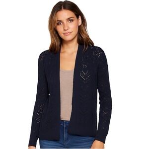 LC Lauren Conrad navy blue crochet cardigan sweater petite small